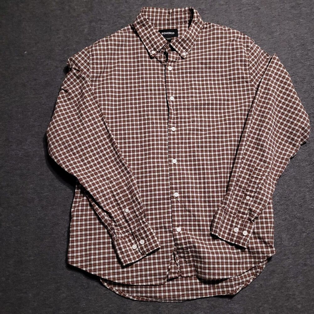 Bonobos size XXL button front shirt polo collar top men dress casual